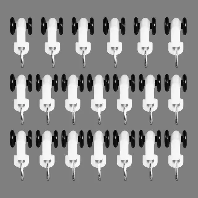 Main image of Hoeflife Ceiling Curtain Track Pulleys, 20PCS, Curtain Track Ceiling Mount, Room Divider Curtain Rod or Wall with Rolling Hooks, Ceiling Shower Curtain Tracks Perfect for Privacy in Open Rooms