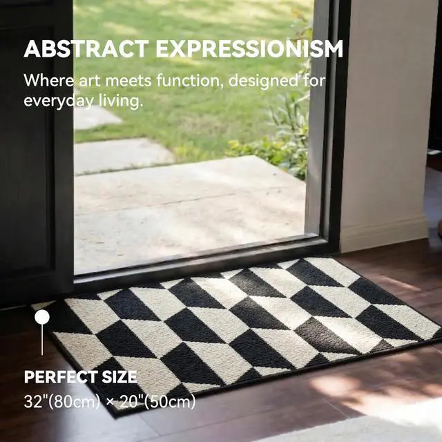 Alt view image 3 of 7 - GRANNY SAYS Indoor Outdoor Doormat 20x32 Non-Slip Washable Entry Mat | Low profile polypropylene fleece traps dirt & moisture; rubber non-slip backing; machine washable; indoor or covered patio