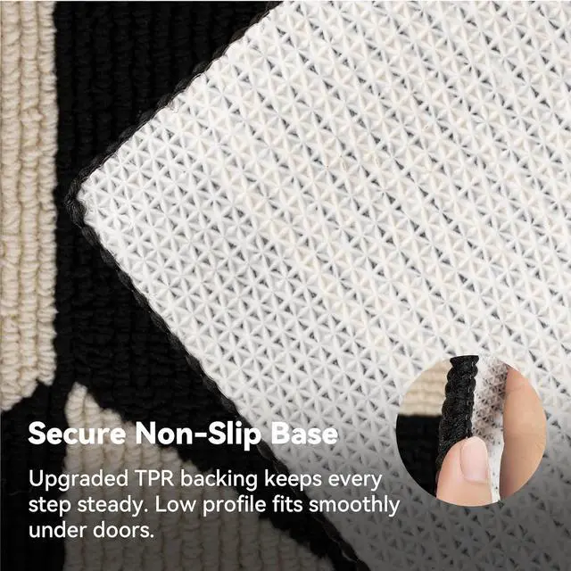 Alt view image 5 of 7 - GRANNY SAYS Indoor Outdoor Doormat 20x32 Non-Slip Washable Entry Mat | Low profile polypropylene fleece traps dirt & moisture; rubber non-slip backing; machine washable; indoor or covered patio