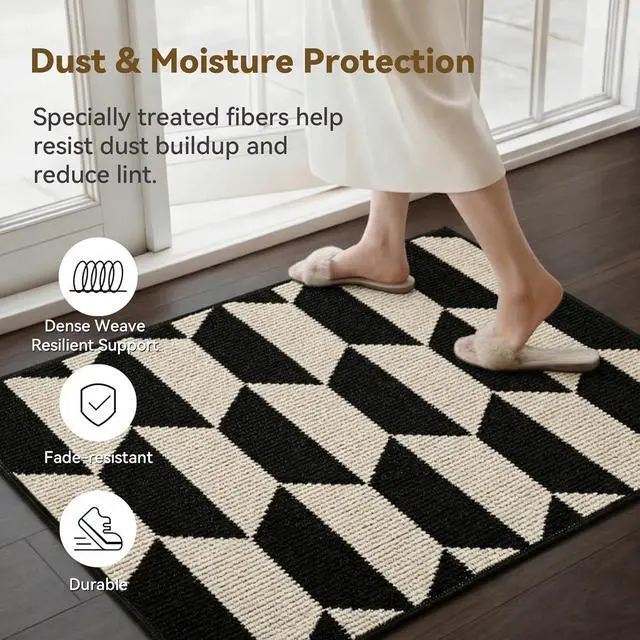 Alt view image 6 of 7 - GRANNY SAYS Indoor Outdoor Doormat 20x32 Non-Slip Washable Entry Mat | Low profile polypropylene fleece traps dirt & moisture; rubber non-slip backing; machine washable; indoor or covered patio