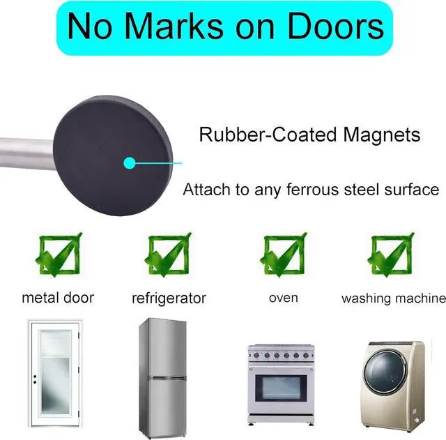 Alt view image 4 of 6 - YYST Type B 16"-28" Magnetic Curtain Rods for Metal Doors Magnetic Rod Extends for Iron and Steel Place, Magnetic Cafe Curtain Rod- W Magnets (Black-1)