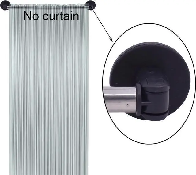 Alt view image 5 of 6 - YYST Type B 16"-28" Magnetic Curtain Rods for Metal Doors Magnetic Rod Extends for Iron and Steel Place, Magnetic Cafe Curtain Rod- W Magnets (Black-1)