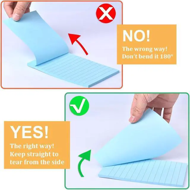 Alt view image 5 of 7 - 12 Pack Lined Sticky Notes 4x6 in Bright Colors Self-Stick Note Pads with Lines, Colorful Bulk Sticky Memo Pad for School, Office, Meeting