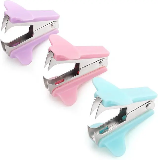 Alt view image 2 of 7 - ZZTX 3 Pack Staple Remover (Pink, Blue, Purple) | Easy removal, No paper tear, Durable & sturdy, Jaw type