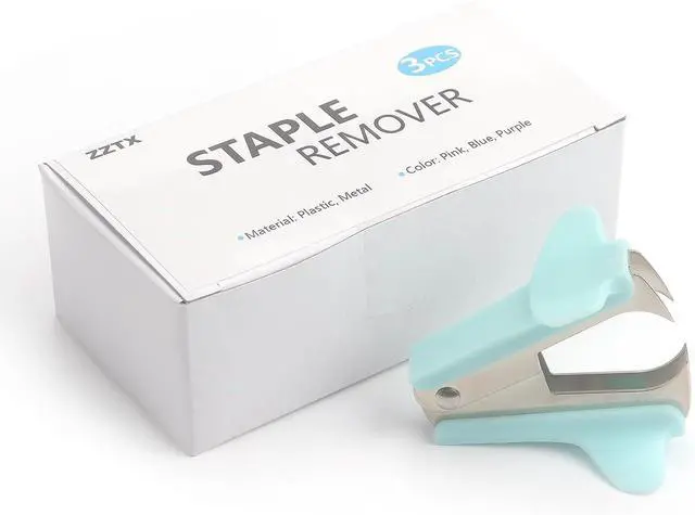 Alt view image 7 of 7 - ZZTX 3 Pack Staple Remover (Pink, Blue, Purple) | Easy removal, No paper tear, Durable & sturdy, Jaw type