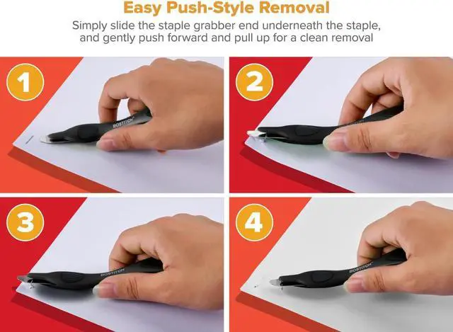 Alt view image 3 of 7 - Bostitch Office Easy Staple Remover, Magnetic Tip, 3-Pack (40000M-BLK-3PK)