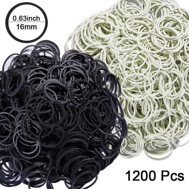 Alt view image 3 of 6 - AMUU rubber bands small Mini Elastic Bands black white 1200pcs | Rubber Band for Office Supplies School Home