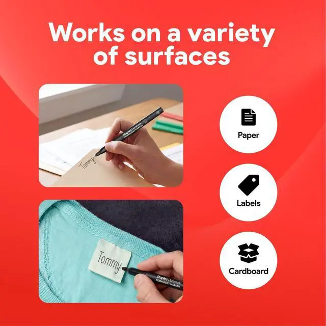 Alt view image 5 of 7 - STAPLES Duramark Permanent Markers, Ultra Fine Tip, Black, 12-Pack | Precision markers for writing, drawing, and detailed labeling needs.