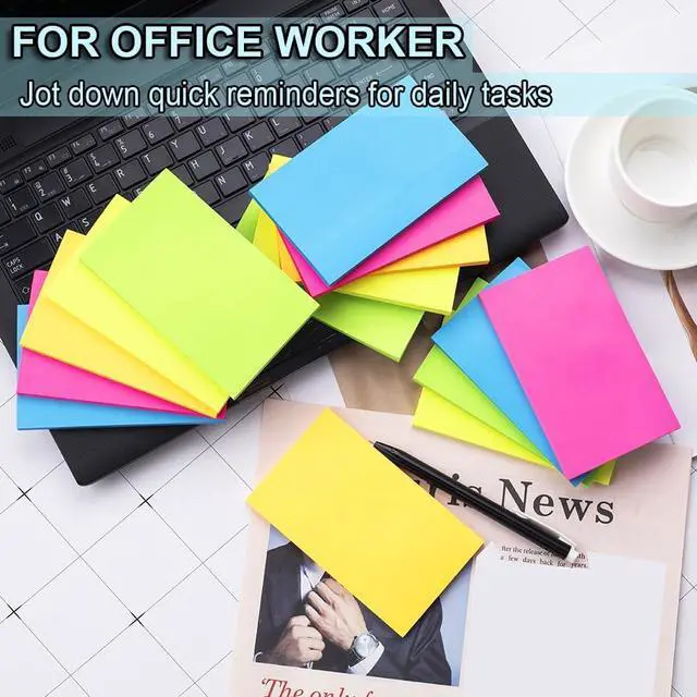 Alt view image 7 of 7 - (15 Pads) Sticky Notes 3x5 in,Bright Notepads,Stickies,Memo Note Pads | Super Sticking Power,Colorful,Strong Adhesive,Post on Windows Doors,Office School,Recyclable,Easy to Write on,Hold Well