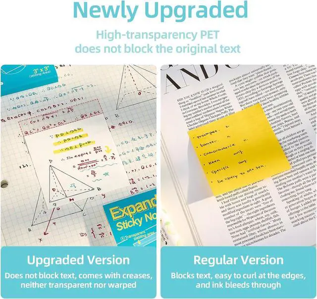 Alt view image 3 of 7 - Expandable Sticky Notes, 4 Pack 3×3 Inch White Self-Stick Pads | 40 sheets per pad with strong self-adhesion. Ideal for home, office, notebooks and daily memo organization use.