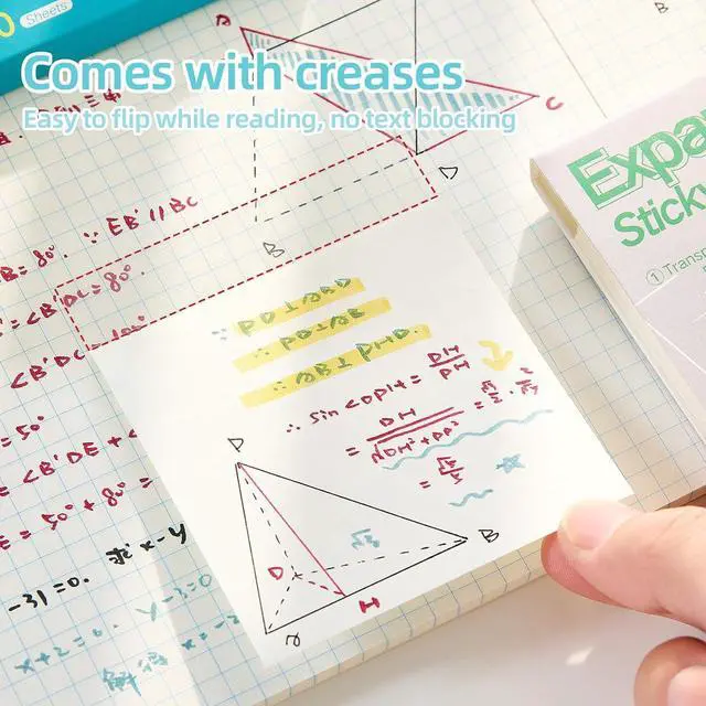 Alt view image 4 of 7 - Expandable Sticky Notes, 4 Pack 3×3 Inch White Self-Stick Pads | 40 sheets per pad with strong self-adhesion. Ideal for home, office, notebooks and daily memo organization use.