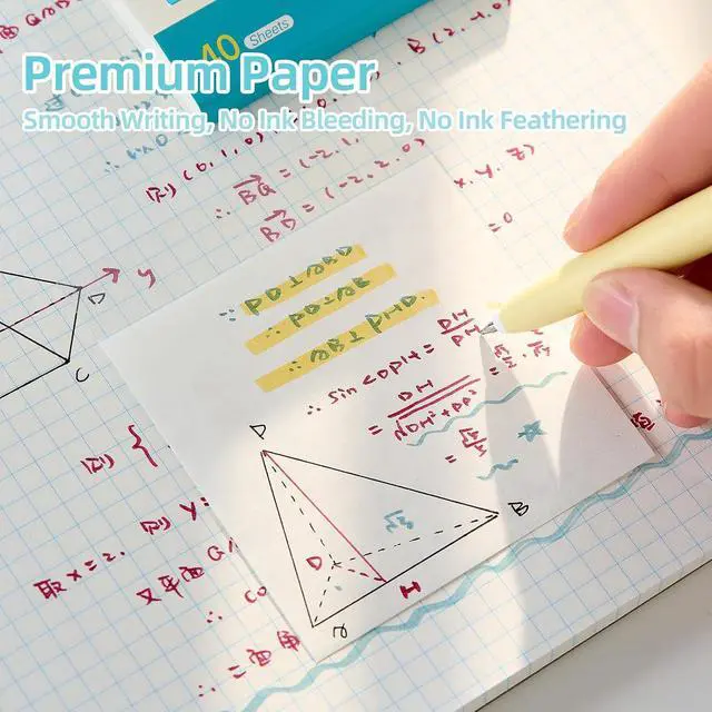 Alt view image 7 of 7 - Expandable Sticky Notes, 4 Pack 3×3 Inch White Self-Stick Pads | 40 sheets per pad with strong self-adhesion. Ideal for home, office, notebooks and daily memo organization use.