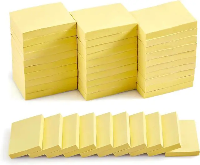 Main image of (40 Pads) Sticky Notes 1.5x2 in,Classic Yellow Post Self Stick Pad Its, Clean Removal Sticky Pads Bulk for Office, Home, School,Teachers, Meeting, Notebooks