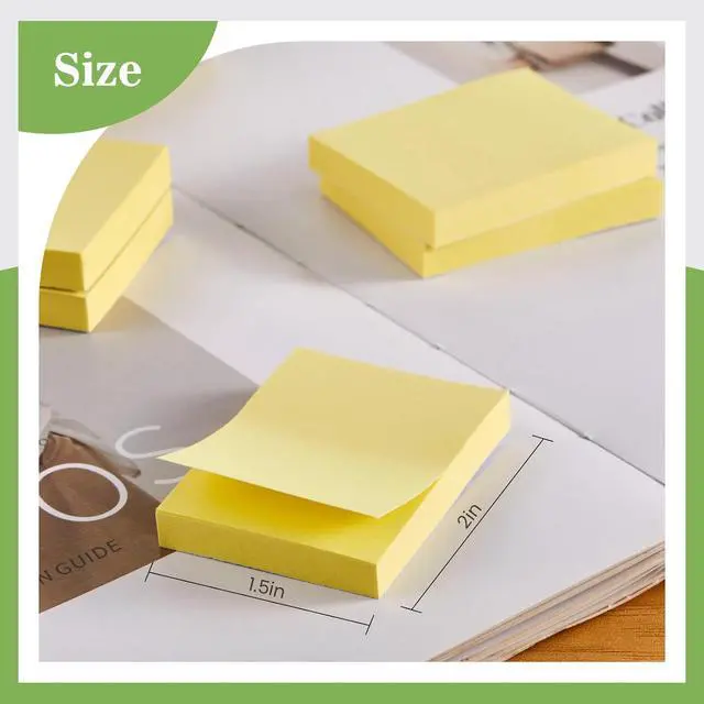 Alt view image 2 of 7 - (40 Pads) Sticky Notes 1.5x2 in,Classic Yellow Post Self Stick Pad Its, Clean Removal Sticky Pads Bulk for Office, Home, School,Teachers, Meeting, Notebooks