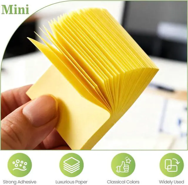 Alt view image 4 of 7 - (40 Pads) Sticky Notes 1.5x2 in,Classic Yellow Post Self Stick Pad Its, Clean Removal Sticky Pads Bulk for Office, Home, School,Teachers, Meeting, Notebooks