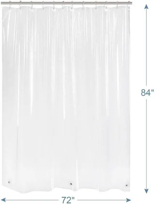 Alt view image 3 of 7 - Amazer Extra Long Shower Curtain Liner 72 x 84 Clear Shower Liner Medium Weight PEVA Waterproof Inside Shower Curtains for Bathroom with 3 Magnets and Rustproof Grommets