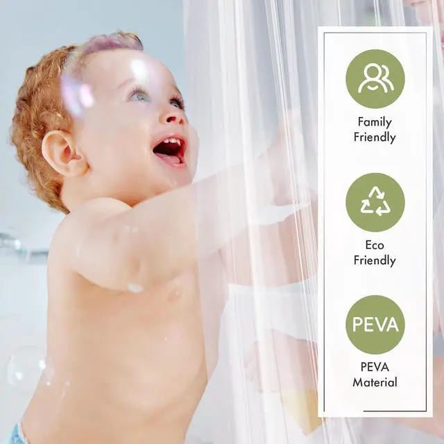 Alt view image 4 of 7 - Amazer Extra Long Shower Curtain Liner 72 x 84 Clear Shower Liner Medium Weight PEVA Waterproof Inside Shower Curtains for Bathroom with 3 Magnets and Rustproof Grommets