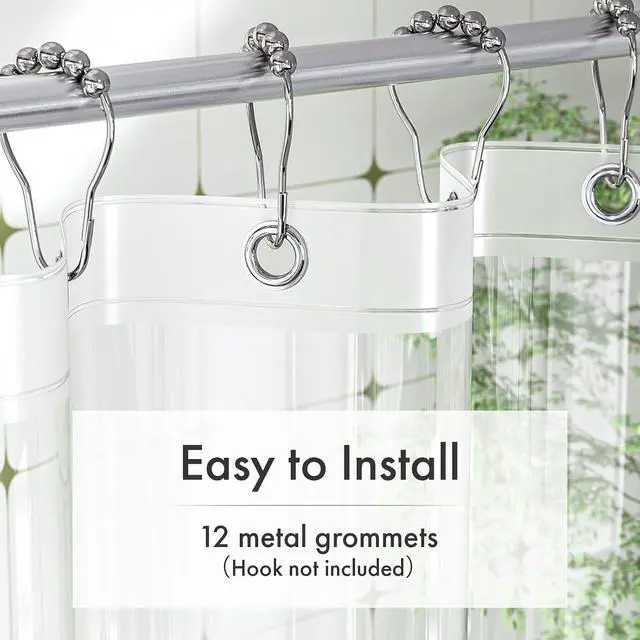 Alt view image 6 of 7 - Amazer Extra Long Shower Curtain Liner 72 x 84 Clear Shower Liner Medium Weight PEVA Waterproof Inside Shower Curtains for Bathroom with 3 Magnets and Rustproof Grommets