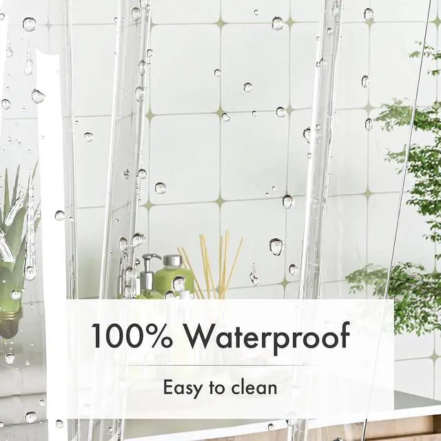 Alt view image 7 of 7 - Amazer Extra Long Shower Curtain Liner 72 x 84 Clear Shower Liner Medium Weight PEVA Waterproof Inside Shower Curtains for Bathroom with 3 Magnets and Rustproof Grommets