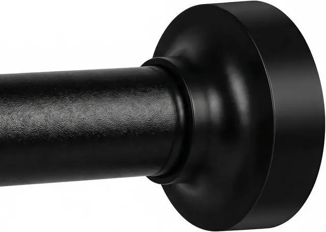 Main image of Matte Black Adjustable Shower Curtain Rod 1 Inch Diameter 29.5"-69.7" Inches - No Drill Tension Rod with Anti-Slip ABS Base, Stainless Steel Spring & Rust-Resistant Coating