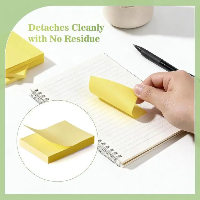 Alt view image 6 of 7 - (40 Pads) Sticky Notes 1.5x2 in,Classic Yellow Post Self Stick Pad Its, Clean Removal Sticky Pads Bulk for Office, Home, School,Teachers, Meeting, Notebooks