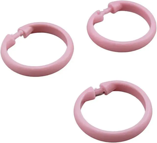 Alt view image 2 of 3 - 12 Piece Plastic Basic Locking Round Hook Easy Gliding Shower Curtain Rings Fits All Standard Size Shower Rods