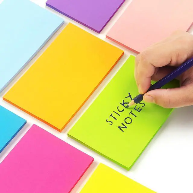 Alt view image 4 of 7 - Sticky Notes 3x5 in, Bright Colors, 8 Pads, 50 Sheets/Pad Total 400 Sheets | Large-sized Self-adhesive Notepad