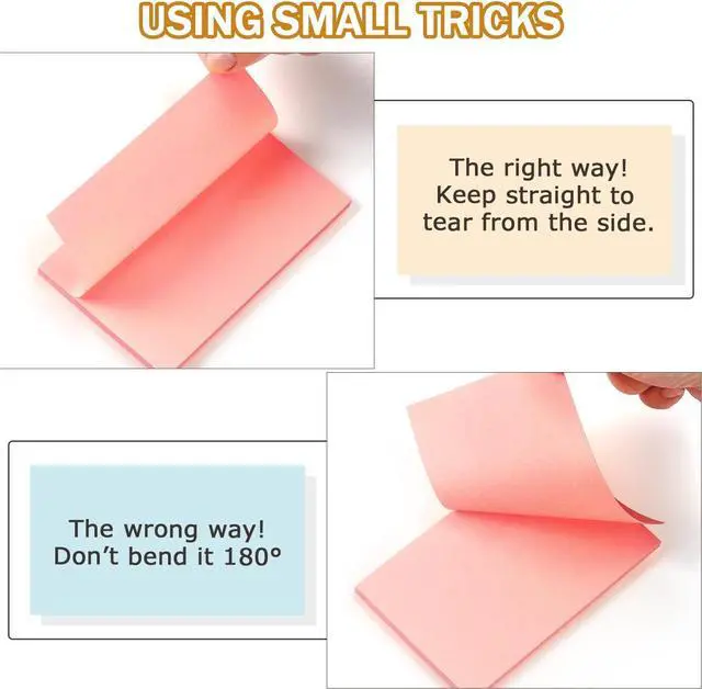 Alt view image 5 of 7 - Sticky Notes 3x5 in, Bright Colors, 8 Pads, 50 Sheets/Pad Total 400 Sheets | Large-sized Self-adhesive Notepad