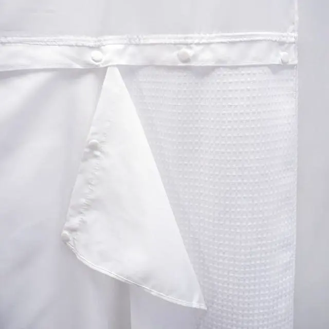 Main image of VIUOON 1 Pack Fabric Snap-in Shower Curtain Liner Replacement,70W x 54H | Compatible with No Hook Shower Curtain with Snap in Liner, Water-Repellent, Machine Washable,Removable & Washable,White