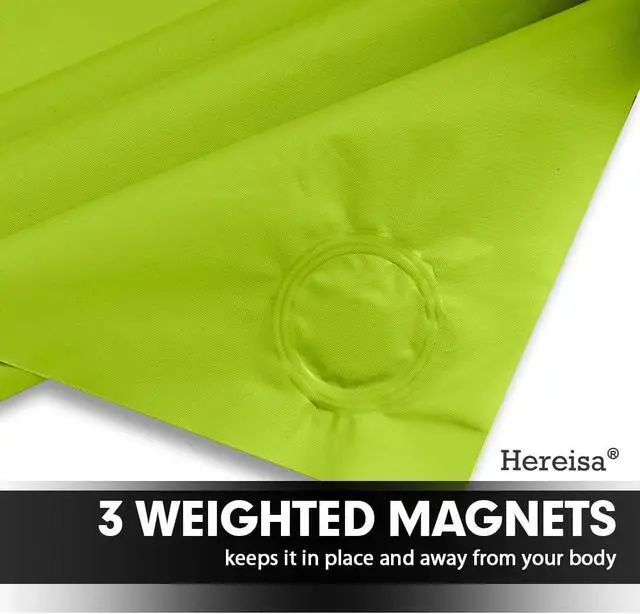 Alt view image 6 of 7 - PEVA Shower Curtain Lime Green 3G Lightweight, 72"x72" Bathroom Decor with 12 Reinforced Metal Grommets & 3 Magnets