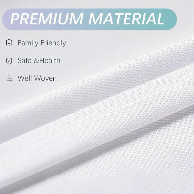 Alt view image 4 of 7 - VIUOON 1 Pack Fabric Snap-in Shower Curtain Liner Replacement,70W x 54H | Compatible with No Hook Shower Curtain with Snap in Liner, Water-Repellent, Machine Washable,Removable & Washable,White