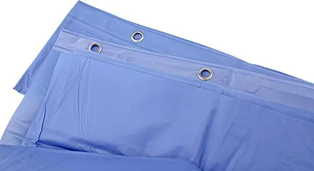 Alt view image 3 of 4 - Dependable Industries inc. Essentials Extra Long Magnetic Bottom Shower Curtain Liner with 84 inches Height x 72 Inch with Metal Grommets (Light Blue)