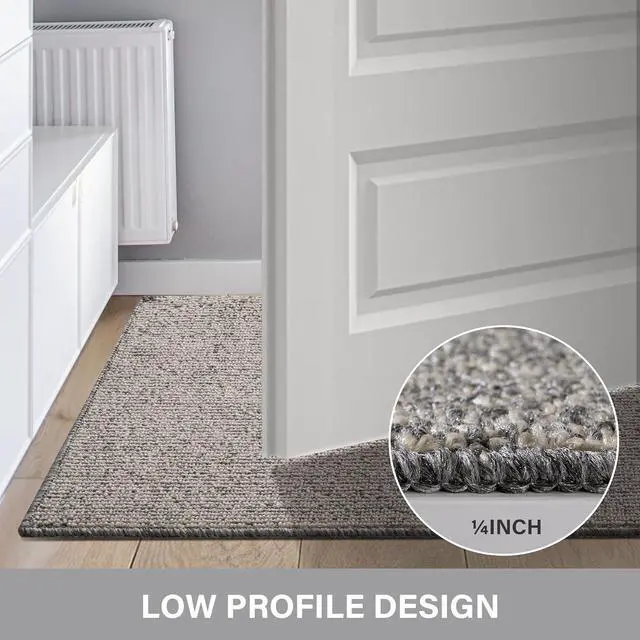 Alt view image 5 of 7 - GRANNY SAYS Front Door Mat Indoor Entrance, Indoor Doormat Non Slip Washable, Low Profile Outdoor Welcome Mat, 32" x 20" Resist Dirt Absorbent Entryway Doormat for Floor, Grey