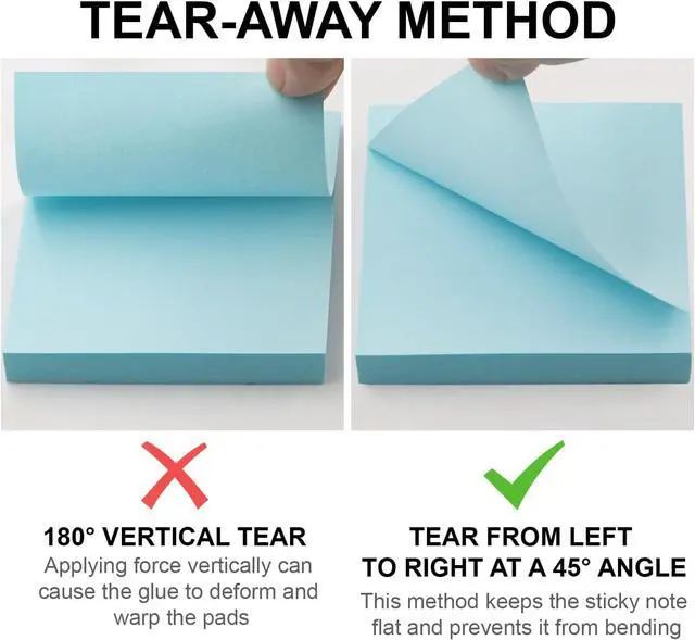 Alt view image 5 of 7 - Sticky Notes 3x3, 8 Pack Sticky Pads 100 Sheet/Pad, Bulk Sticky Note Pads, Multicolor Self-Sticky Notes Pad - Teacher Classroom Must Haves, Back to School and Office Supplies Blank Desk Note Pads.