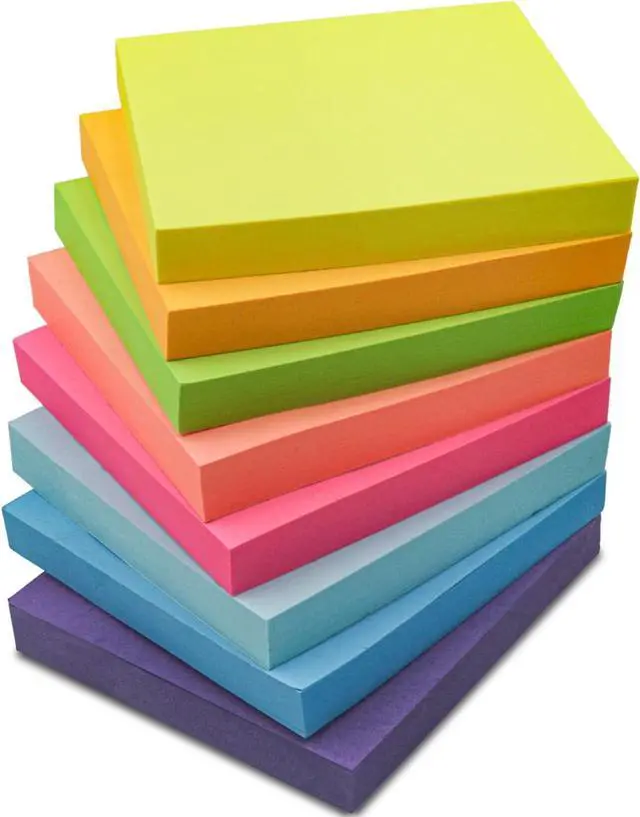 Main image of Sticky Notes 3x3, 8 Pack Sticky Pads 100 Sheet/Pad, Bulk Sticky Note Pads, Multicolor Self-Sticky Notes Pad - Teacher Classroom Must Haves, Back to School and Office Supplies Blank Desk Note Pads.