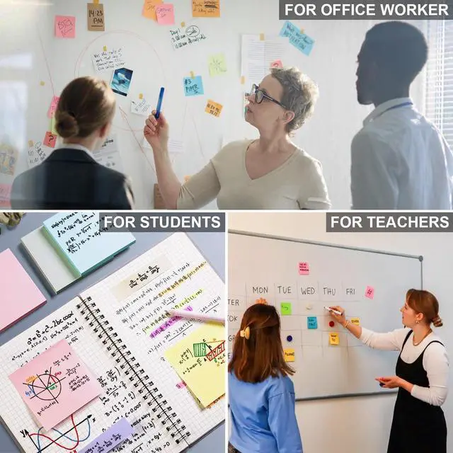 Alt view image 7 of 7 - Sticky Notes 3x3, 8 Pack Sticky Pads 100 Sheet/Pad, Bulk Sticky Note Pads, Multicolor Self-Sticky Notes Pad - Teacher Classroom Must Haves, Back to School and Office Supplies Blank Desk Note Pads.