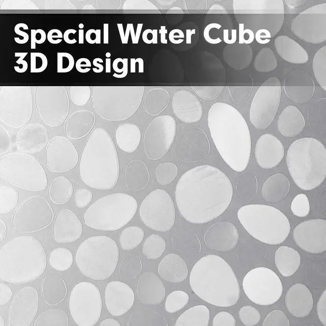Alt view image 6 of 7 - 3D Pebble Pattern Waterproof Shower Curtain Liner EVA Shower Curtain with 3 Bottom Magnets, Shower Liner for Shower Stall, Bathtubs, 72 x 72