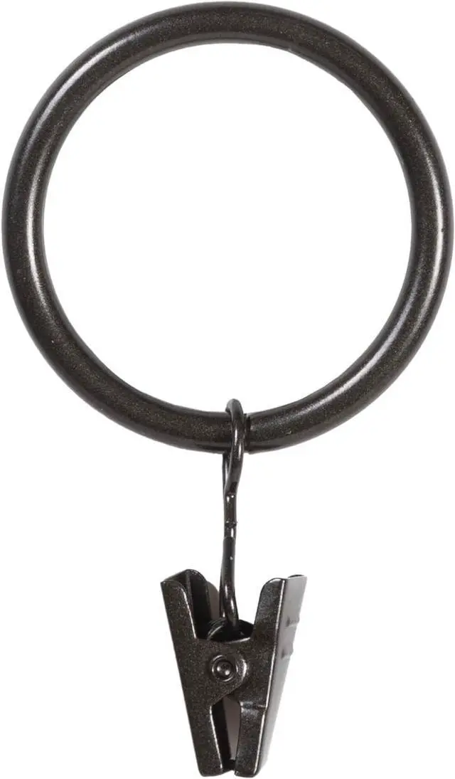 Main image of Kenney Curtain Rings, Durable Black Metal Rings with Smooth Glide, Fits 1"1-1/4" Diameter Curtain Rods, Oil Rubbed Bronze, 14-Pack