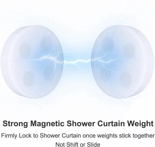 Alt view image 3 of 6 - Magnetic Shower Curtain Weights, Rubber Coated Shower Liner Weights | Rubber Coated Magnets Keep Shower Liners In Place, Reduce Blowing And Clinging, With Quiet Scratch Protection
