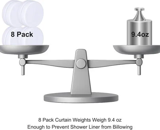 Alt view image 6 of 6 - Magnetic Shower Curtain Weights, Rubber Coated Shower Liner Weights | Rubber Coated Magnets Keep Shower Liners In Place, Reduce Blowing And Clinging, With Quiet Scratch Protection