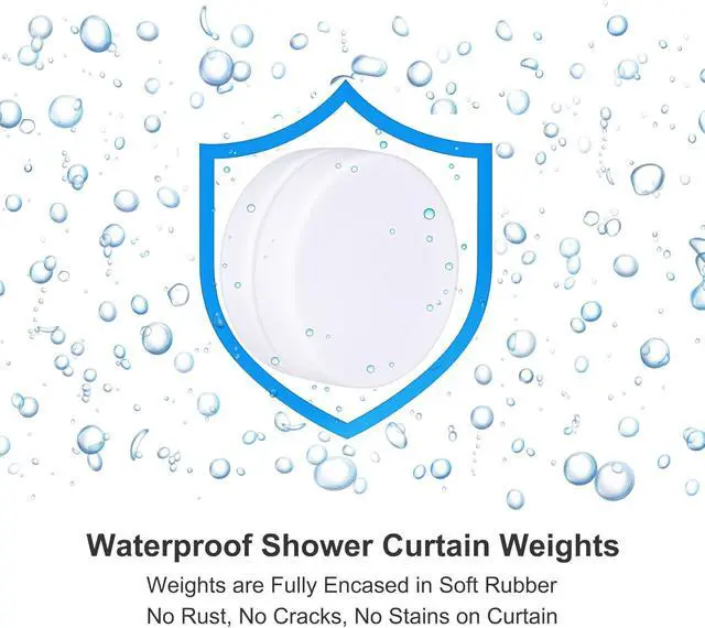 Alt view image 2 of 6 - Magnetic Shower Curtain Weights, Rubber Coated Shower Liner Weights | Rubber Coated Magnets Keep Shower Liners In Place, Reduce Blowing And Clinging, With Quiet Scratch Protection