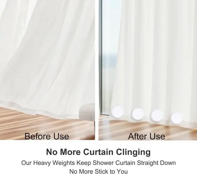 Alt view image 4 of 6 - Magnetic Shower Curtain Weights, Rubber Coated Shower Liner Weights | Rubber Coated Magnets Keep Shower Liners In Place, Reduce Blowing And Clinging, With Quiet Scratch Protection