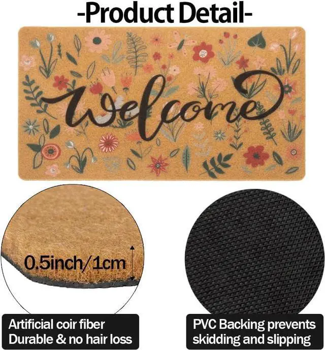 Alt view image 4 of 7 - FGSS Summer Spring Doormat Welcome-Door-Mats Holiday-Doormats 17X29 Inch
