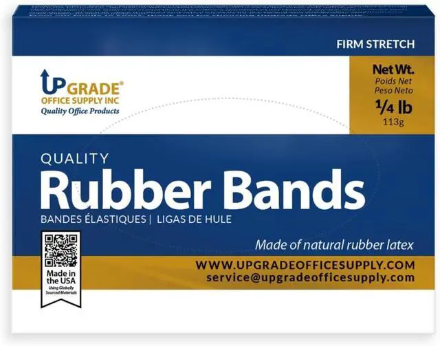 Alt view image 2 of 6 - Upgrade Office Supply Rubber Bands, Size 64, 3-1/2 x 1/4 in, 1/4 lb Box USA