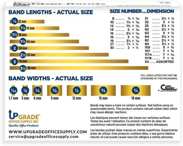 Alt view image 4 of 6 - Upgrade Office Supply Rubber Bands, Size 64, 3-1/2 x 1/4 in, 1/4 lb Box USA