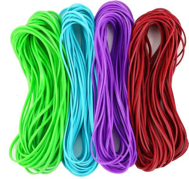 Main image of KJAHLAL Large Heavy Duty Rubber Bands - 120 Pcs, 7x1/8 Inches, Assorted Colors, Office & Home Use