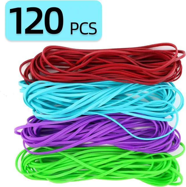 Alt view image 2 of 7 - KJAHLAL Large Heavy Duty Rubber Bands - 120 Pcs, 7x1/8 Inches, Assorted Colors, Office & Home Use