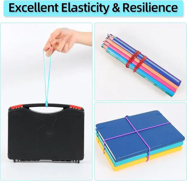 Alt view image 5 of 7 - KJAHLAL Large Heavy Duty Rubber Bands - 120 Pcs, 7x1/8 Inches, Assorted Colors, Office & Home Use
