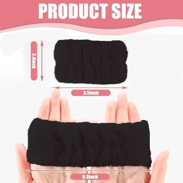 Alt view image 3 of 6 - 8Pcs Anmieciu Microfiber Spa Wristbands - Wrist Towels for Face Washing, Arm Bands to Prevent Liquid Spilling (Black)