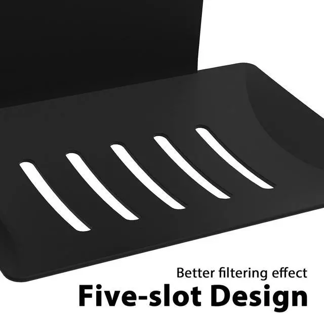 Alt view image 4 of 7 - Soap Dish for Shower, 5 Slot Self-Adhesive Soap Holder for Bathroom, Wall Mounted Shower Soap Holder, Stainless Steel Soap Tray Black